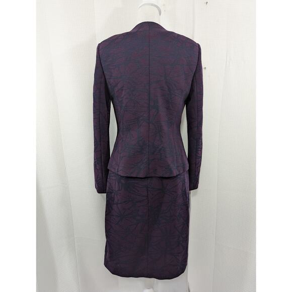 ESCADA! 2 PIECE VIOLET & BLACK ZIPPER ACCENTED DRESS & JACKET SUIT SET! SZ 8, 38 - Picture 8 of 14